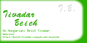 tivadar beich business card